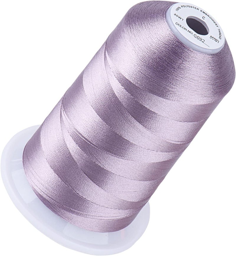 simthread 5500Yds Embroidery Thread, 5000M High-Yardage 40WT 100% Polyester Thread – 170+ Vivid Colors, High-Speed Rated – Compatible with Brother, Singer, Janome & More - Freesia S092 - Image 1